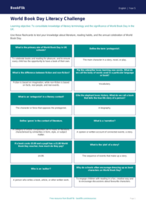 World Book Day Activity Pack | Class 5 English | BookFlik