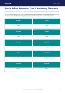 French Animal Names Flashcards | Class 4 CBSE | BookFlik