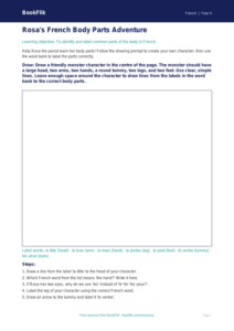 French Body Parts Worksheet for Class 4 | CBSE Resource