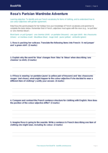 French Clothes Worksheet for Class 4 | CBSE Curriculum | BookFlik
