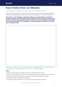 French Clothes Vocabulary Worksheet | Class 5 CBSE | BookFlik