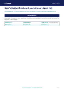 Colours in French Word Mat | Class 4 French CBSE | BookFlik