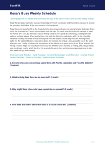 Days of the Week in French: Class 5 Worksheet | BookFlik