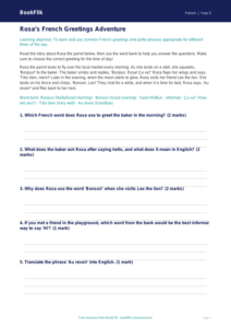 Free French Greetings Track Sheet | Class 5 | CBSE | BookFlik
