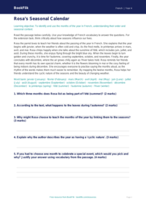 Free Months Of The Year Comprehension | Class 4 | French | BookFlik