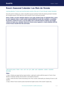 Free Months Of The Year Drawing Sheet | Class 4 | French | BookFlik