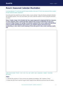 Free Months Of The Year Drawing Sheet | Class 4 | French | BookFlik