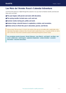Months of the Year in French | Class 4 CBSE Resource | BookFlik