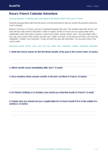Free Months Of The Year Track Sheet | Class 5 | French | BookFlik
