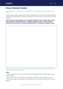 French Numbers Drawing Sheet for Class 4 | CBSE Maths & French