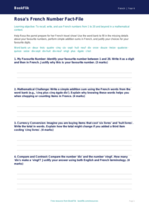 Class 4 French Numbers Worksheet | CBSE Curriculum | BookFlik