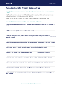 French Opinion Phrases Quiz for Class 4 | CBSE Curriculum | BookFlik