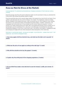 Shopping Comprehension Class 4 French | CBSE Resource | BookFlik