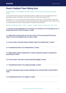 Telling the Time in French: Class 4 Quiz | BookFlik