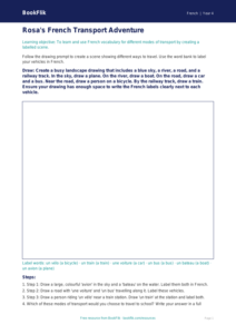 Free Transport Drawing Sheet | Class 4 | French | BookFlik
