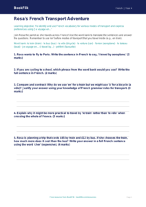 French Transport Worksheet for Class 4 | CBSE Curriculum | BookFlik