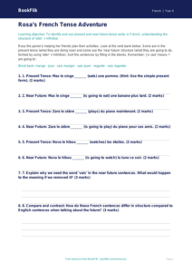 Class 4 French Verbs and Tenses Worksheet | CBSE Curriculum | BookFlik