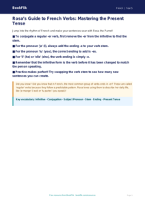 Free Verbs And Tenses Poster | Class 5 | French | BookFlik