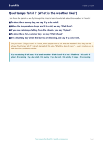 French Weather Vocabulary Poster | Class 4 CBSE | BookFlik