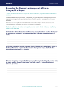 Africa Geography Writing Frame | Class 4 | CBSE Curriculum | BookFlik