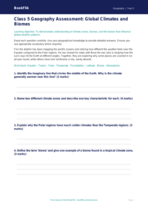 Free Climate Assessment | Class 5 | Geography | BookFlik
