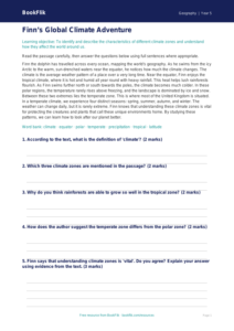 Free Climate Comprehension | Class 5 | Geography | BookFlik