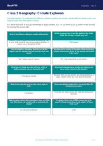 Climate Flashcards Class 5 Free | CBSE Geography Resource