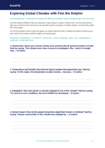 Free Climate Writing Frame | Class 5 | Geography | BookFlik