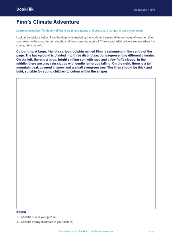 Free Climate Colouring Page | Nursery / LKG | Geography | BookFlik worksheet preview — Geography Climate