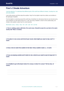 Free Climate Worksheet | Nursery / LKG | Geography | BookFlik