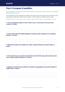 Free Europe Activity Sheet | Class 4 | Geography | BookFlik