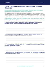 Europe Activity Sheet for Class 4 | Geography | CBSE Curriculum