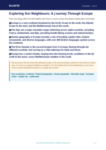 Europe Geography Poster for Class 4 | CBSE Curriculum | BookFlik