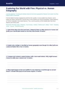 Free Human And Physical Geography Activity Sheet | Class 4 | Geography | BookFlik