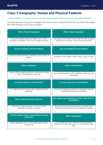 Free Human And Physical Geography Flashcards | Class 5 | Geography | BookFlik