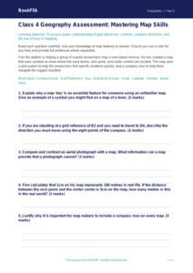 Free Map Skills Assessment | Class 4 | Geography | BookFlik
