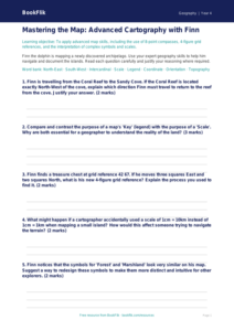 Free Map Skills Worksheet | Class 4 | Geography | BookFlik