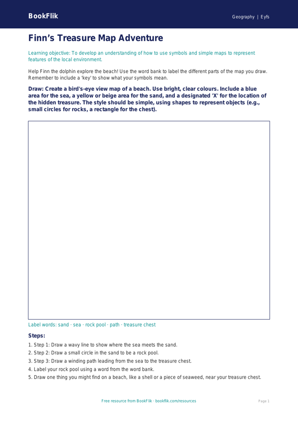 Free Map Skills Drawing Sheet | Nursery / LKG | Geography | BookFlik worksheet preview — Geography Map Skills