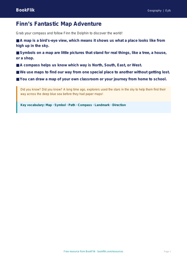 Free Map Skills Poster | Nursery / LKG | Geography | BookFlik worksheet preview — Geography Map Skills