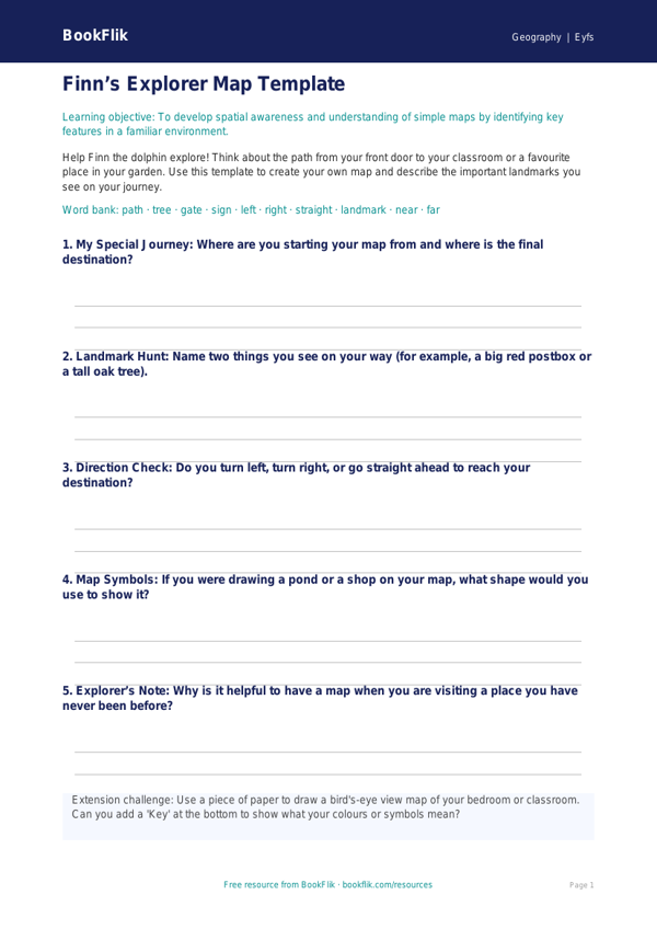Free Map Skills Template | Nursery / LKG | Geography | BookFlik worksheet preview — Geography Map Skills