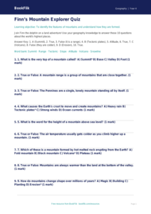 Free Mountains Quiz | Class 4 | Geography | BookFlik