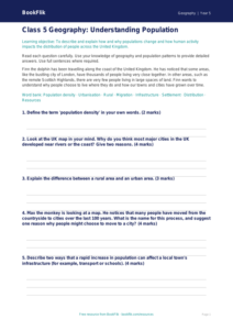 Free Population Assessment | Class 5 | Geography | BookFlik