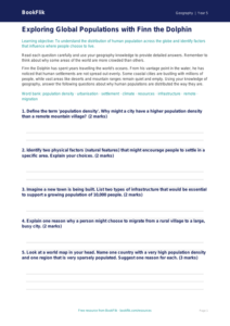 Free Population Worksheet | Class 5 | Geography | BookFlik