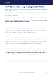 Trade and Commerce Worksheet for Class 4 | CBSE Geography | BookFlik