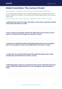Trade Worksheet Class 4 Free | Geography CBSE | BookFlik