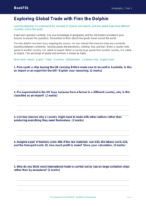 Trade Worksheet for Class 5 | Geography CBSE | BookFlik