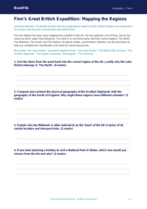 UK Regions Activity Sheet for Class 4 | Geography | CBSE Curriculum