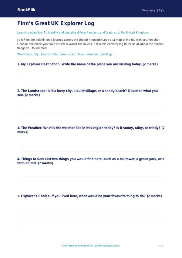 UK Regions Worksheet for Nursery & LKG | CBSE Curriculum | BookFlik worksheet preview — Geography Uk Regions