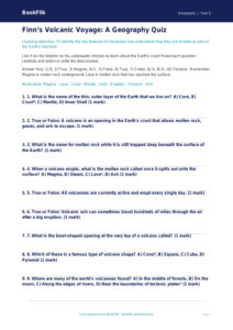 Free Volcanoes Quiz | Class 5 | Geography | BookFlik