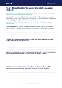 Free Weather And Climate Template | Class 4 | Geography | BookFlik